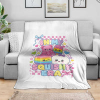 In My Squishy Era Throw Blanket Cute Kawaii Pastel Dumpling Graphic