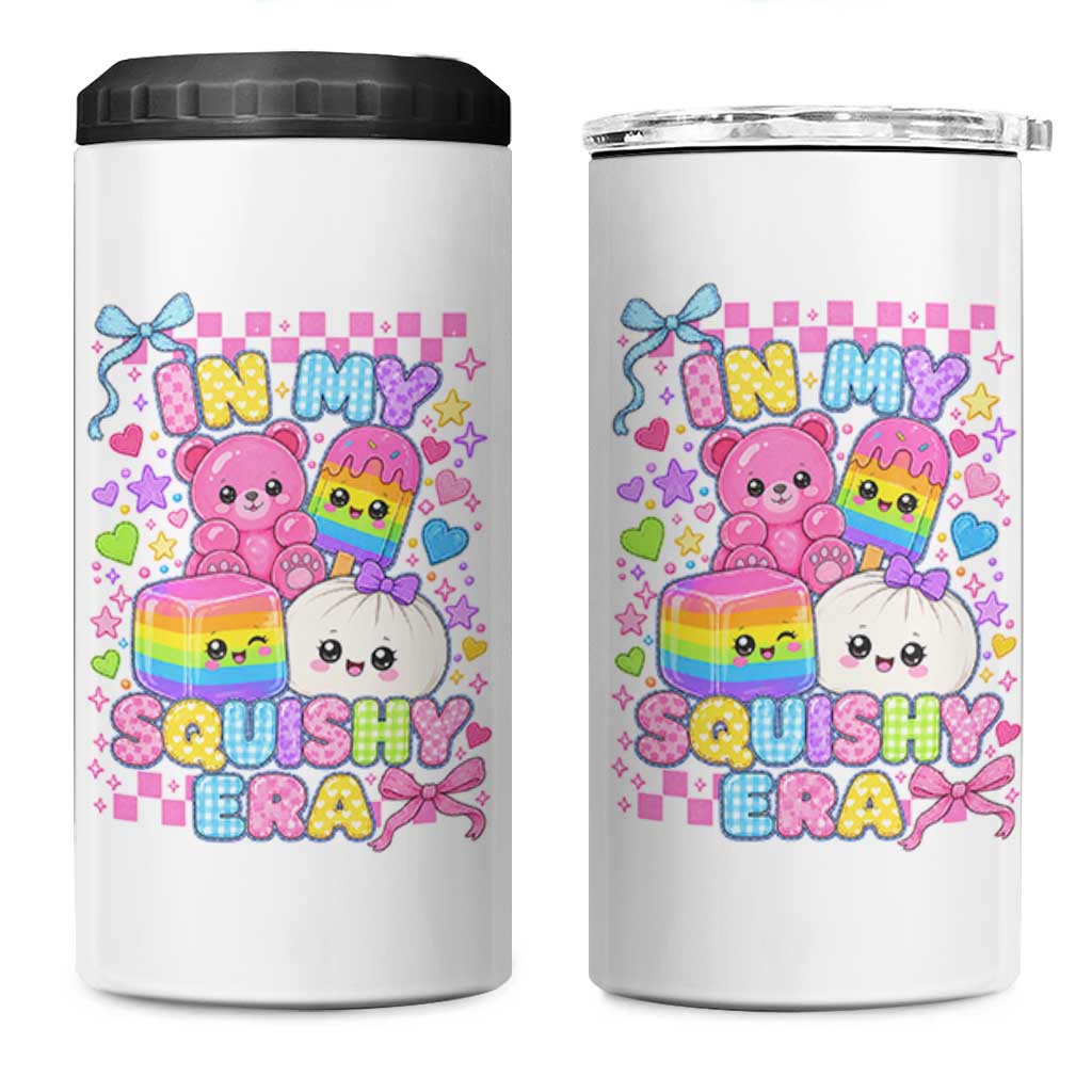 In My Squishy Era 4 in 1 Can Cooler Tumbler Cute Kawaii Pastel Dumpling Graphic