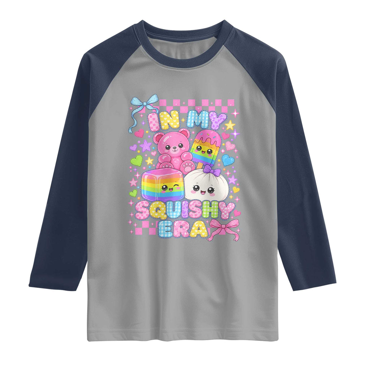 In My Squishy Era Raglan Shirt Cute Kawaii Pastel Dumpling Graphic
