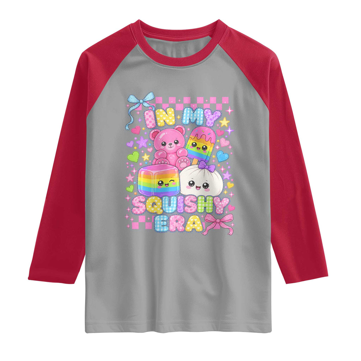 In My Squishy Era Raglan Shirt Cute Kawaii Pastel Dumpling Graphic