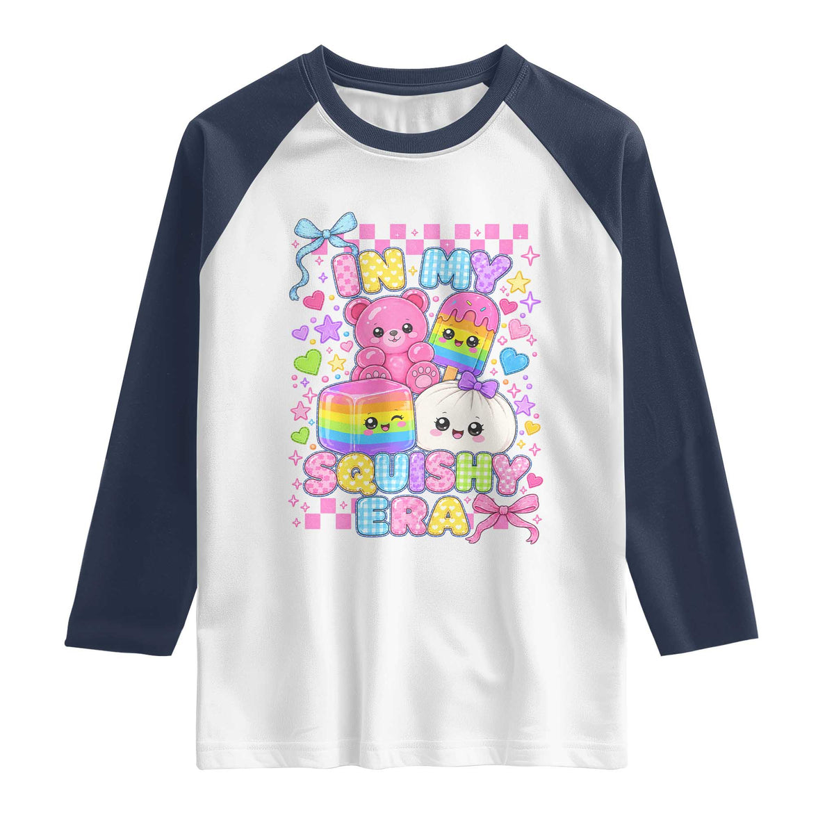 In My Squishy Era Raglan Shirt Cute Kawaii Pastel Dumpling Graphic