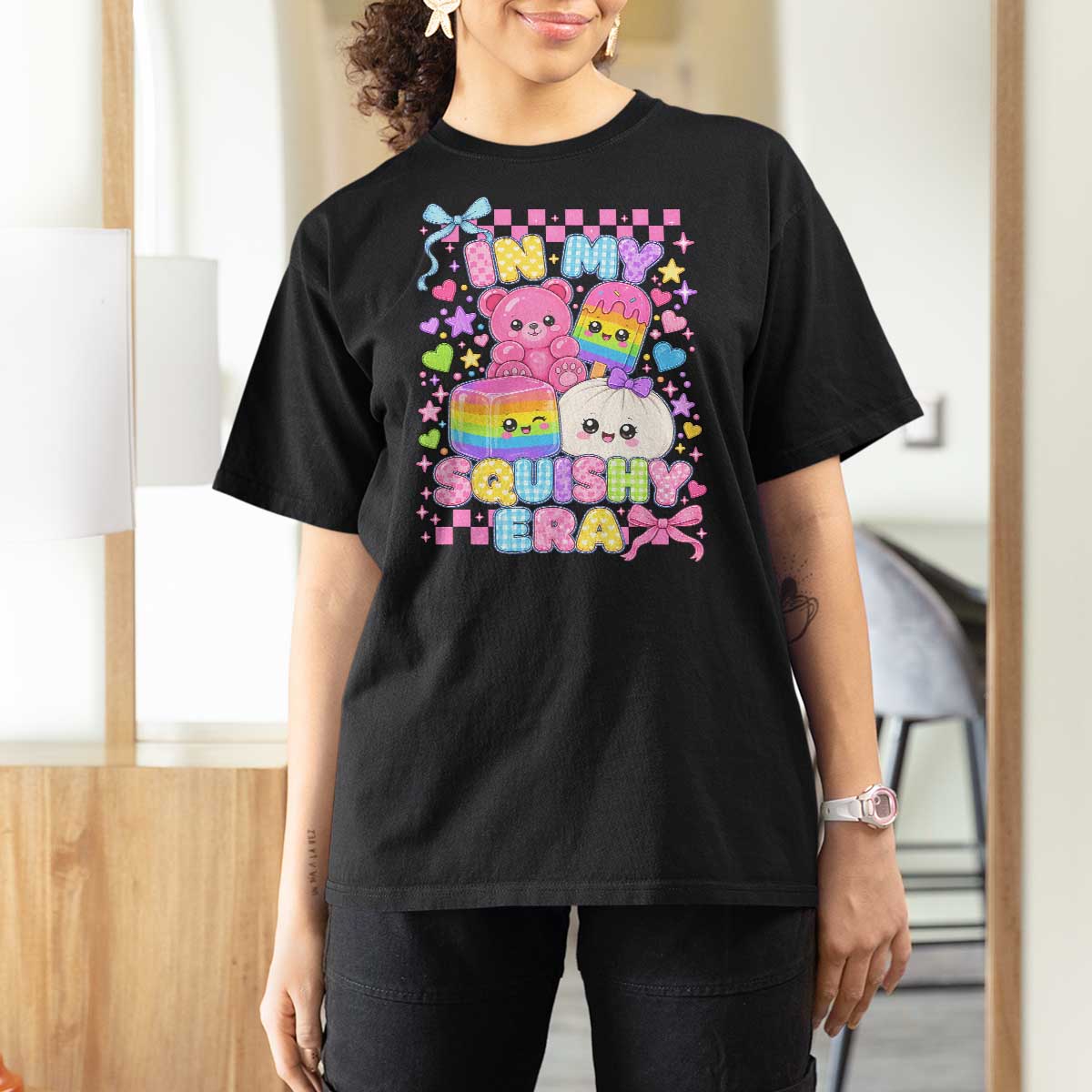In My Squishy Era T Shirt For Women Cute Kawaii Pastel Dumpling Graphic