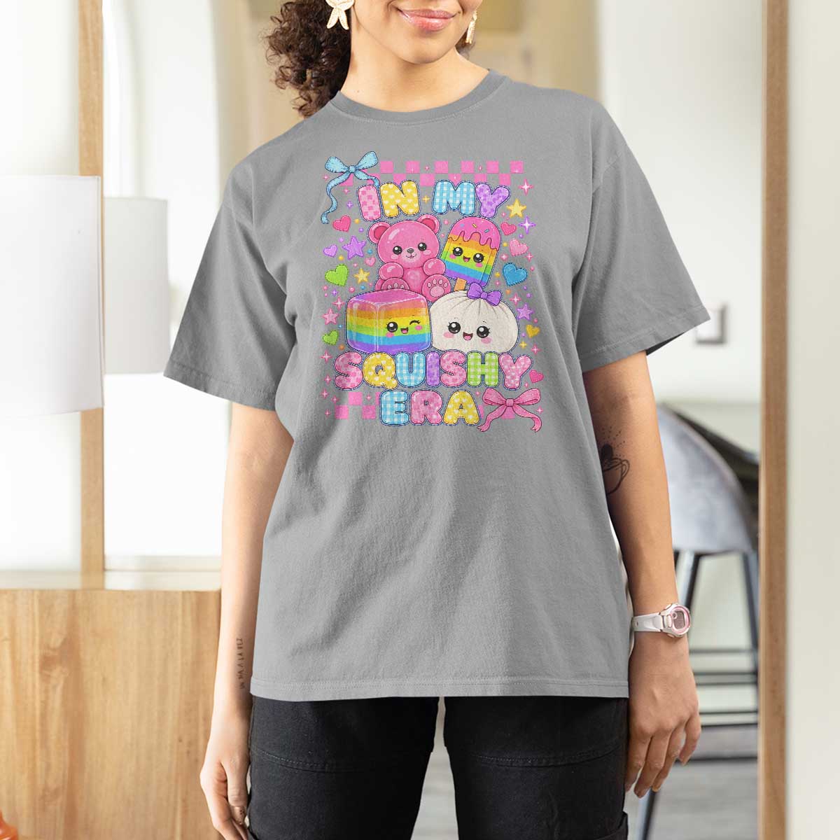 In My Squishy Era T Shirt For Women Cute Kawaii Pastel Dumpling Graphic