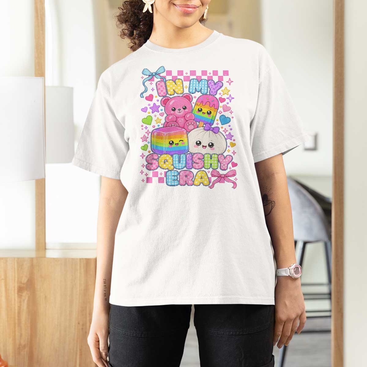 In My Squishy Era T Shirt For Women Cute Kawaii Pastel Dumpling Graphic