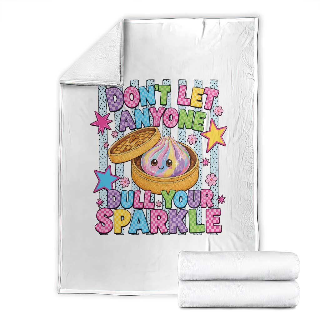 Squishy Lovers Throw Blanket Dont Let Anyone Dull Your Sparkle Cute Rainbow Dumpling Graphic