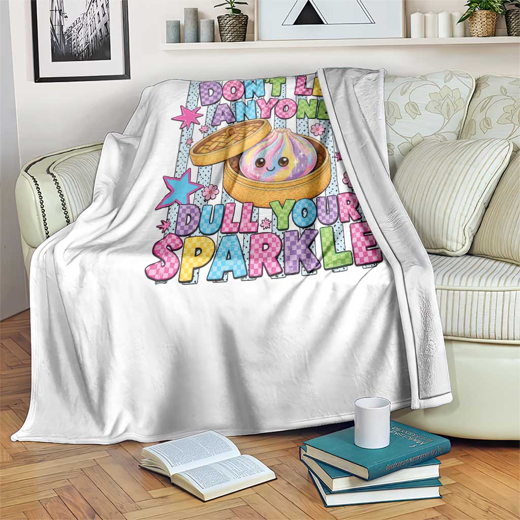 Squishy Lovers Throw Blanket Dont Let Anyone Dull Your Sparkle Cute Rainbow Dumpling Graphic