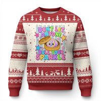 Squishy Lovers Ugly Christmas Sweater Dont Let Anyone Dull Your Sparkle Cute Rainbow Dumpling Graphic