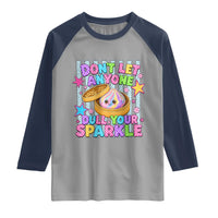 Squishy Lovers Raglan Shirt Dont Let Anyone Dull Your Sparkle Cute Rainbow Dumpling Graphic