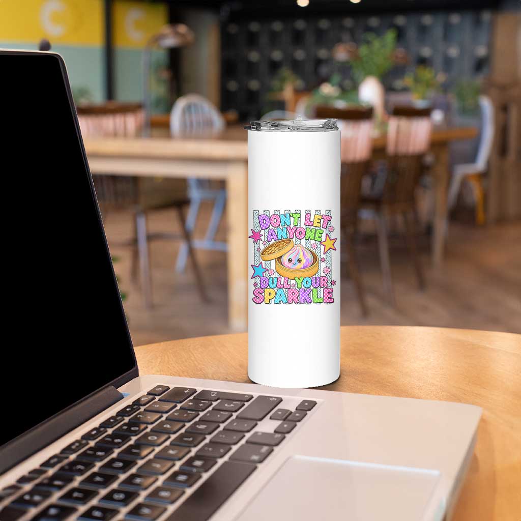 Squishy Lovers Skinny Tumbler Dont Let Anyone Dull Your Sparkle Cute Rainbow Dumpling Graphic