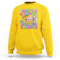 Squishy Lovers Sweatshirt Dont Let Anyone Dull Your Sparkle Cute Rainbow Dumpling Graphic