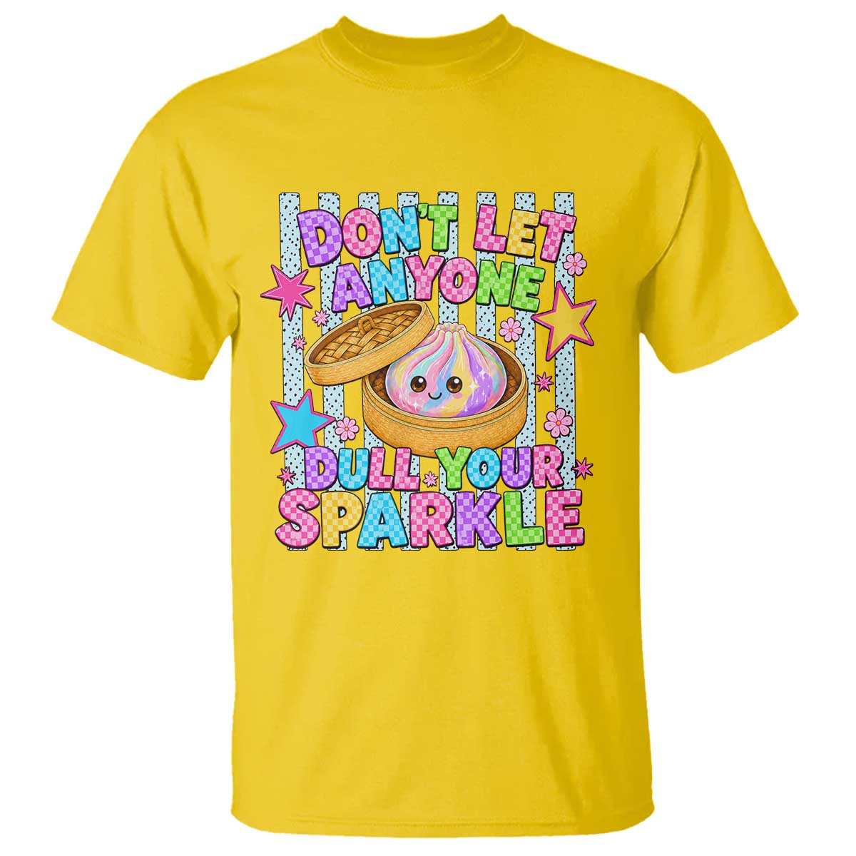 Squishy Lovers T Shirt Dont Let Anyone Dull Your Sparkle Cute Rainbow Dumpling Graphic