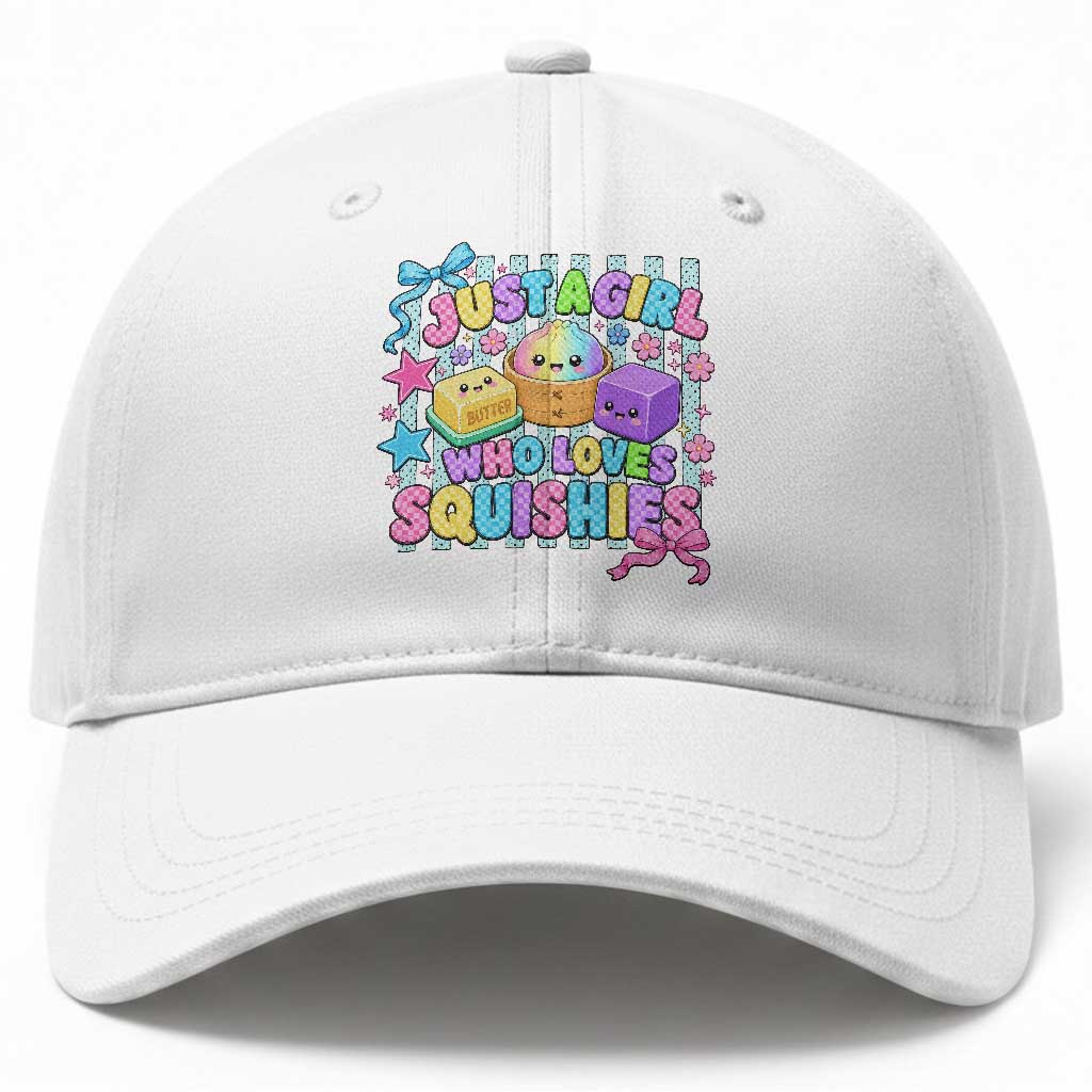 Just A Girl Who Loves Squishies Baseball Cap Cute Butter Dumpling Graphic Coquette Bow Girls