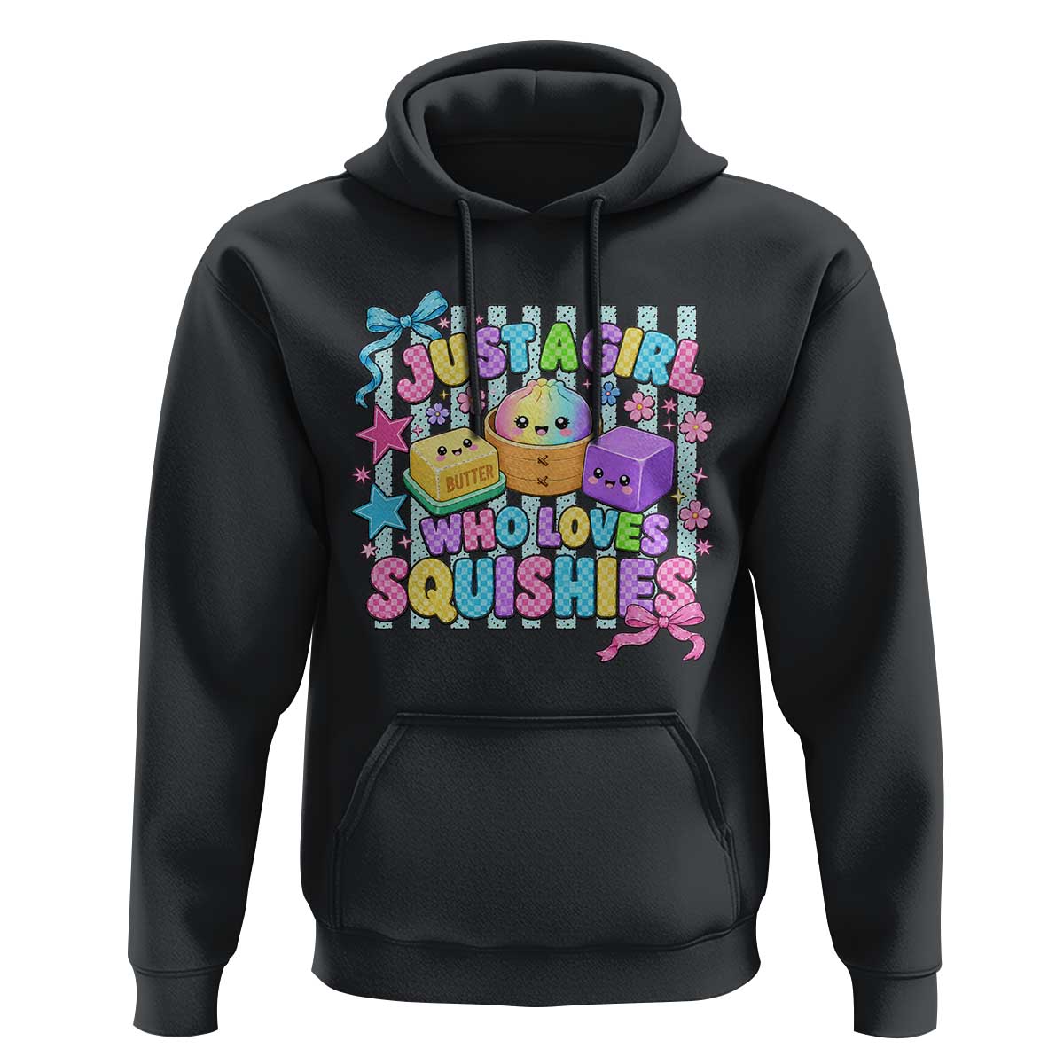Just A Girl Who Loves Squishies Hoodie Cute Butter Dumpling Graphic Coquette Bow Girls