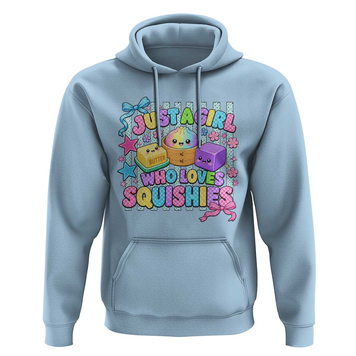 Just A Girl Who Loves Squishies Hoodie Cute Butter Dumpling Graphic Coquette Bow Girls