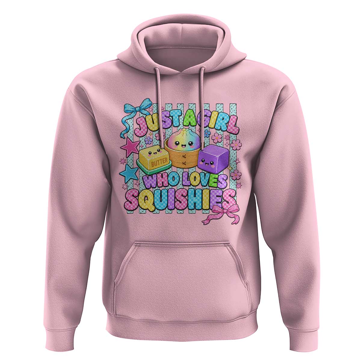 Just A Girl Who Loves Squishies Hoodie Cute Butter Dumpling Graphic Coquette Bow Girls