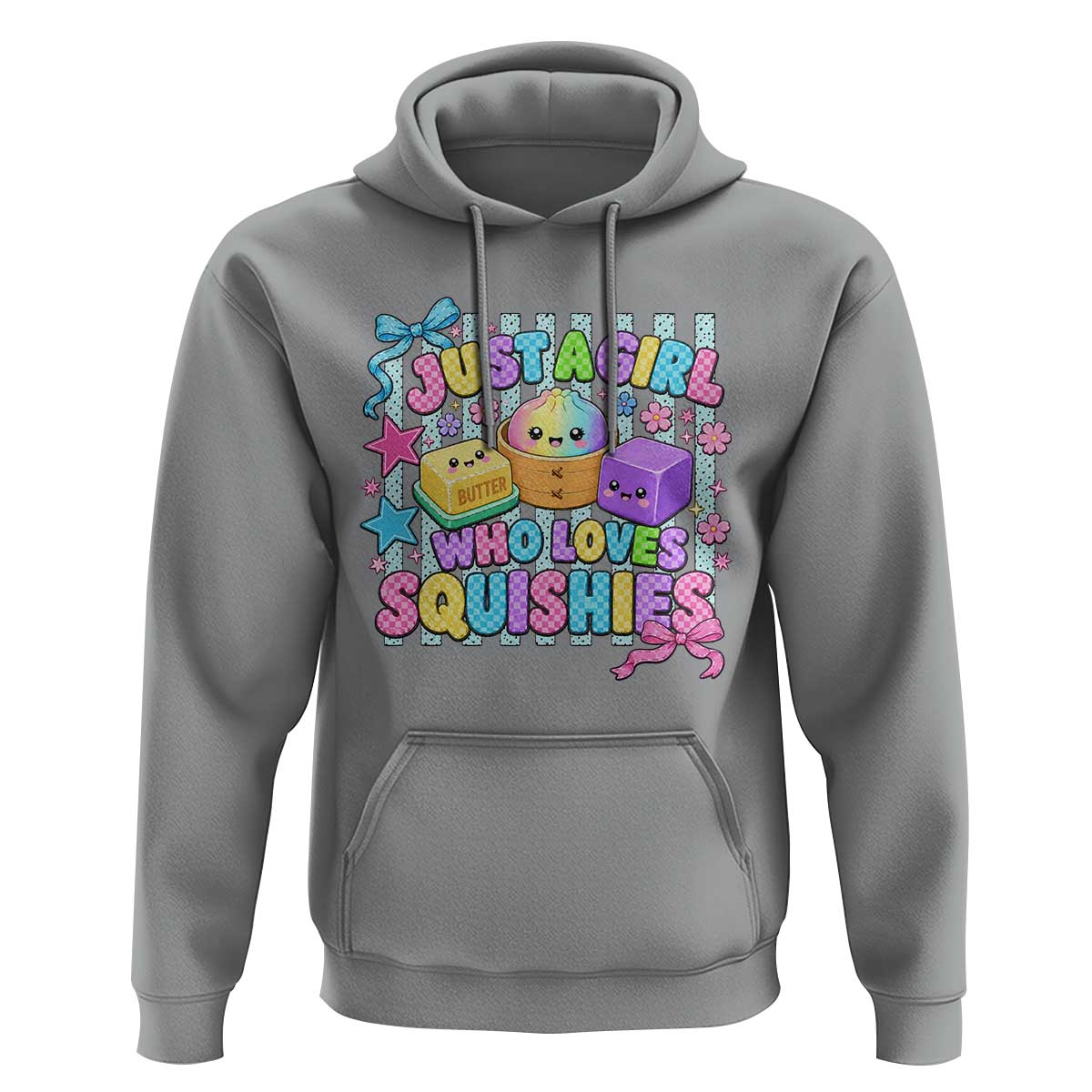 Just A Girl Who Loves Squishies Hoodie Cute Butter Dumpling Graphic Coquette Bow Girls