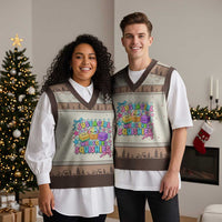 Just A Girl Who Loves Squishies V-Neck Knit Sweater Vest Cute Butter Dumpling Graphic Coquette Bow Girls