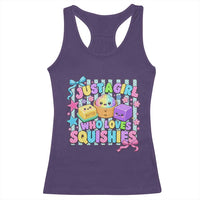 Just A Girl Who Loves Squishies Racerback Tank Top Cute Butter Dumpling Graphic Coquette Bow Girls