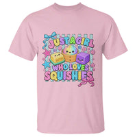 Just A Girl Who Loves Squishies T Shirt Cute Butter Dumpling Graphic Coquette Bow Girls