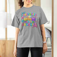 Just A Girl Who Loves Squishies T Shirt For Women Cute Butter Dumpling Graphic Coquette Bow Girls