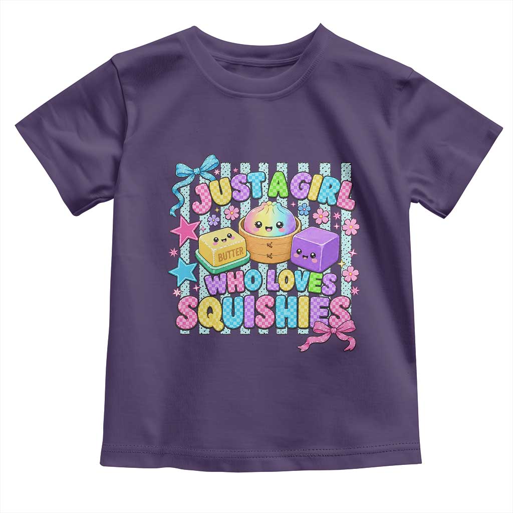Just A Girl Who Loves Squishies Toddler T Shirt Cute Butter Dumpling Graphic Coquette Bow Girls