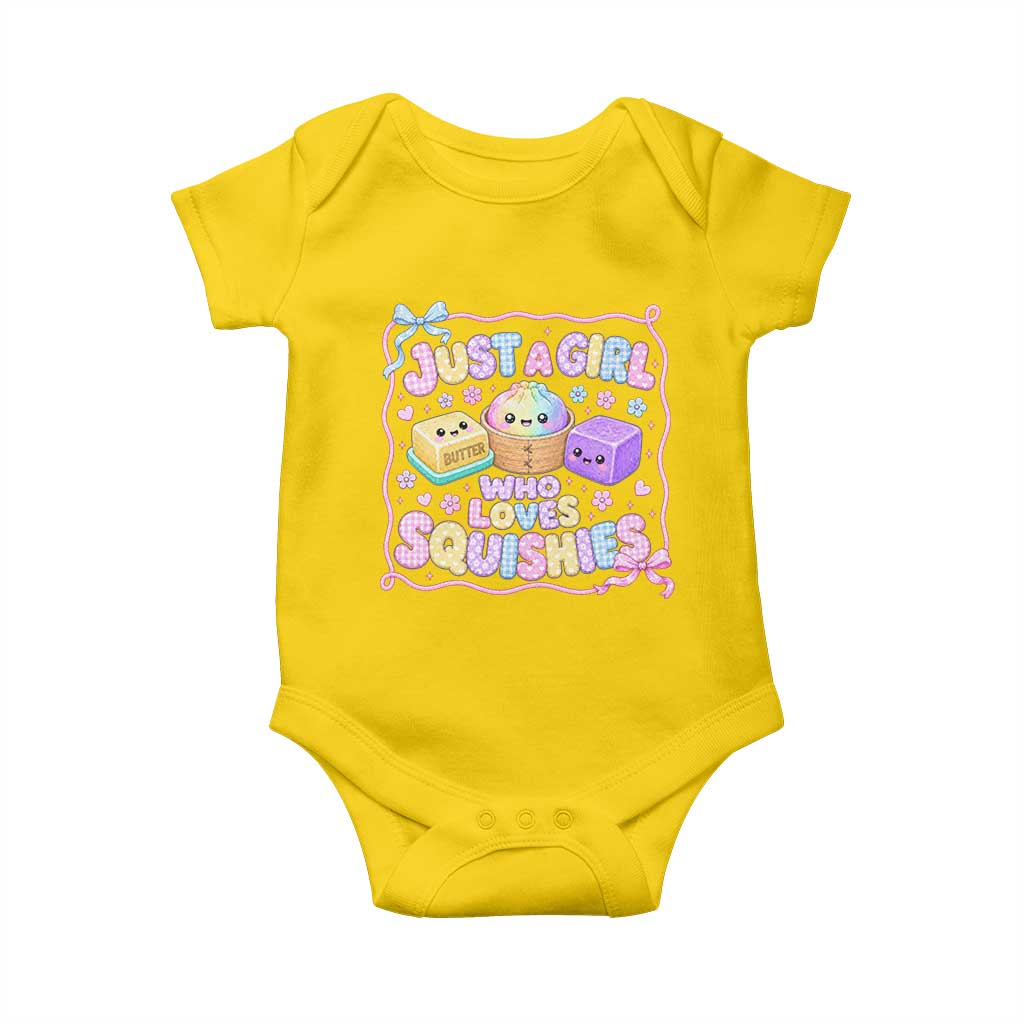 Just A Girl Who Loves Squishies Baby Onesie Squishy Lovers Kawaii Dumpling Graphic Coquette Bow Girls