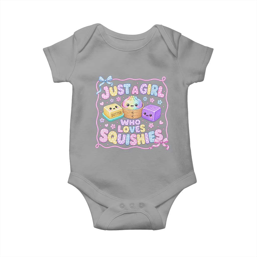 Just A Girl Who Loves Squishies Baby Onesie Squishy Lovers Kawaii Dumpling Graphic Coquette Bow Girls
