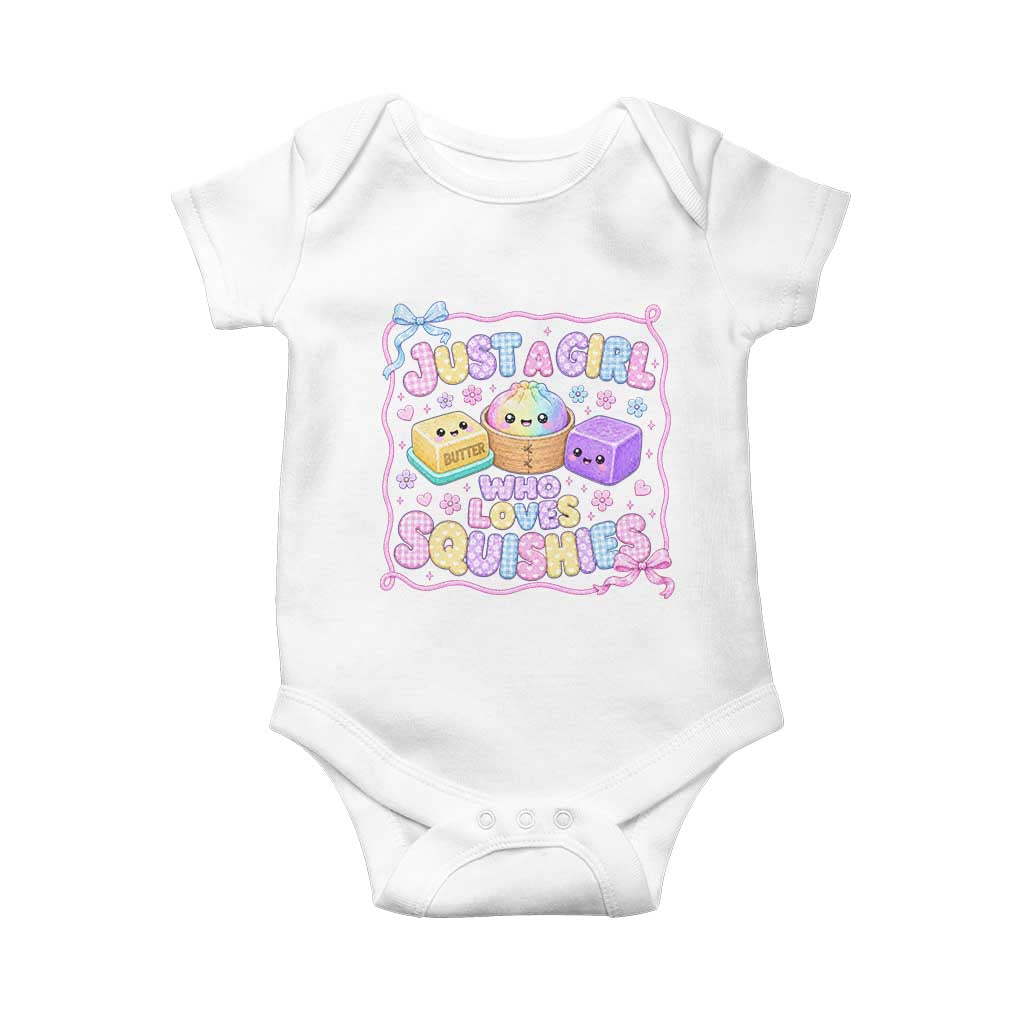 Just A Girl Who Loves Squishies Baby Onesie Squishy Lovers Kawaii Dumpling Graphic Coquette Bow Girls