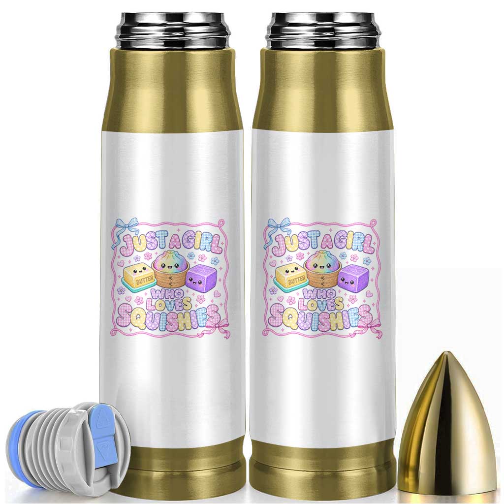 Just A Girl Who Loves Squishies Bullet Tumbler Squishy Lovers Kawaii Dumpling Graphic Coquette Bow Girls