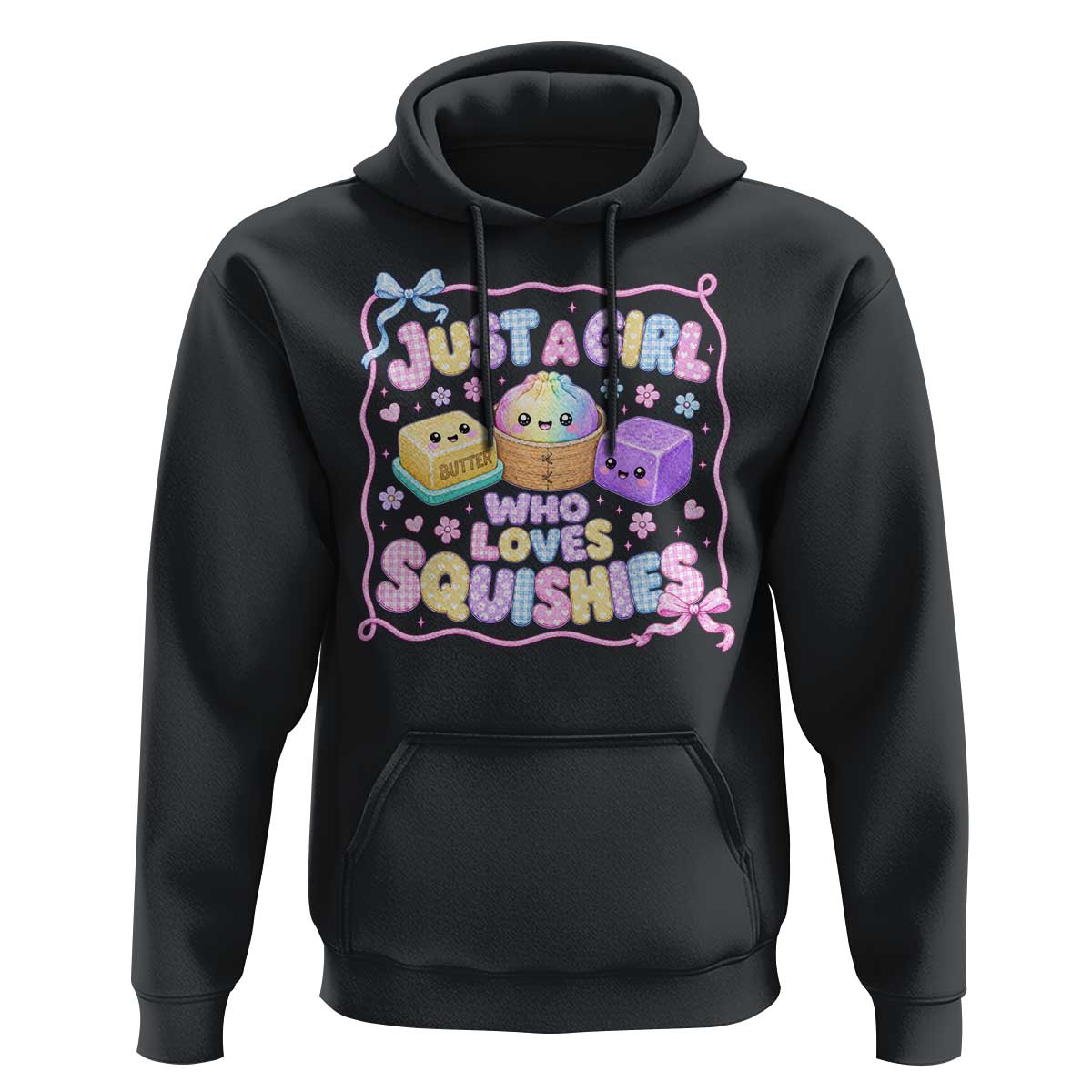 Just A Girl Who Loves Squishies Hoodie Squishy Lovers Kawaii Dumpling Graphic Coquette Bow Girls