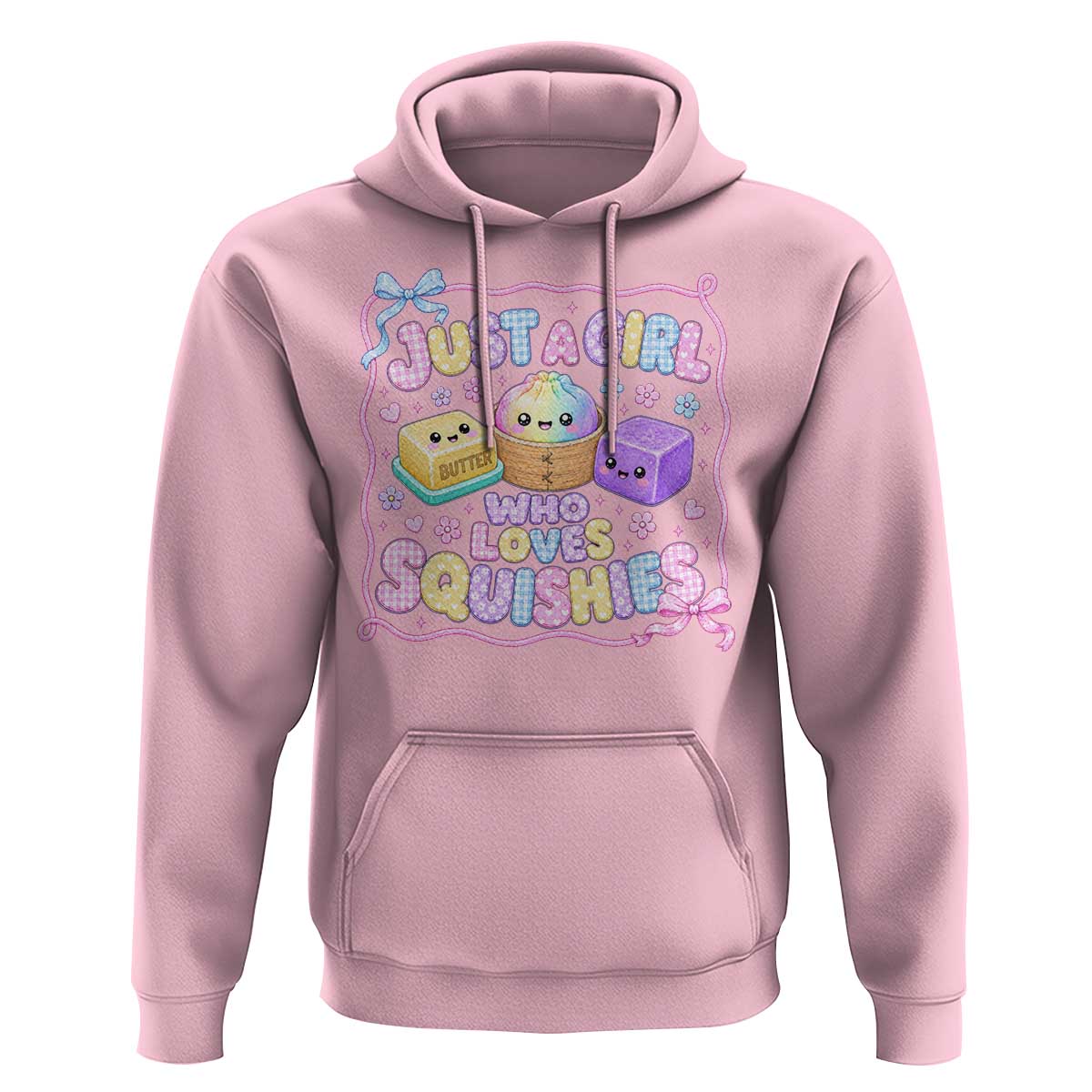 Just A Girl Who Loves Squishies Hoodie Squishy Lovers Kawaii Dumpling Graphic Coquette Bow Girls