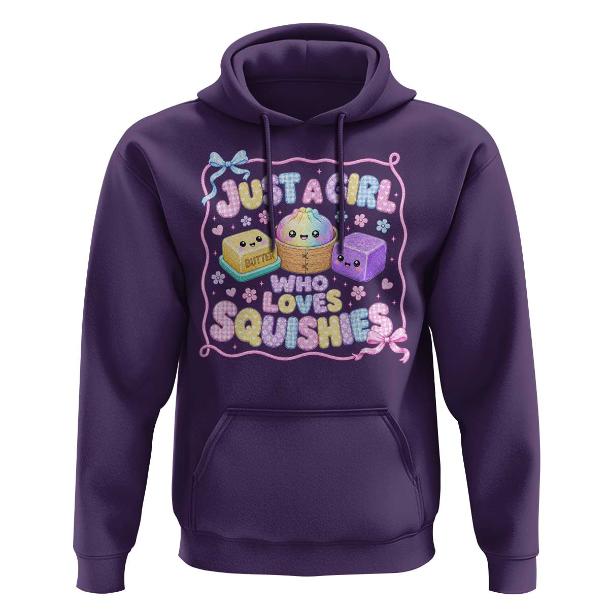 Just A Girl Who Loves Squishies Hoodie Squishy Lovers Kawaii Dumpling Graphic Coquette Bow Girls