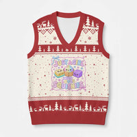 Just A Girl Who Loves Squishies V-Neck Knit Sweater Vest Squishy Lovers Kawaii Dumpling Graphic Coquette Bow Girls