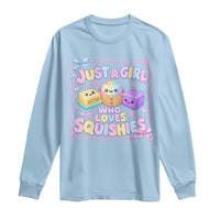 Just A Girl Who Loves Squishies Long Sleeve Shirt Squishy Lovers Kawaii Dumpling Graphic Coquette Bow Girls