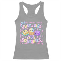Just A Girl Who Loves Squishies Racerback Tank Top Squishy Lovers Kawaii Dumpling Graphic Coquette Bow Girls