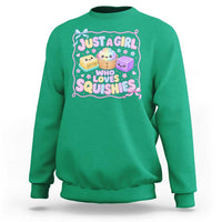 Just A Girl Who Loves Squishies Sweatshirt Squishy Lovers Kawaii Dumpling Graphic Coquette Bow Girls
