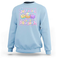 Just A Girl Who Loves Squishies Sweatshirt Squishy Lovers Kawaii Dumpling Graphic Coquette Bow Girls