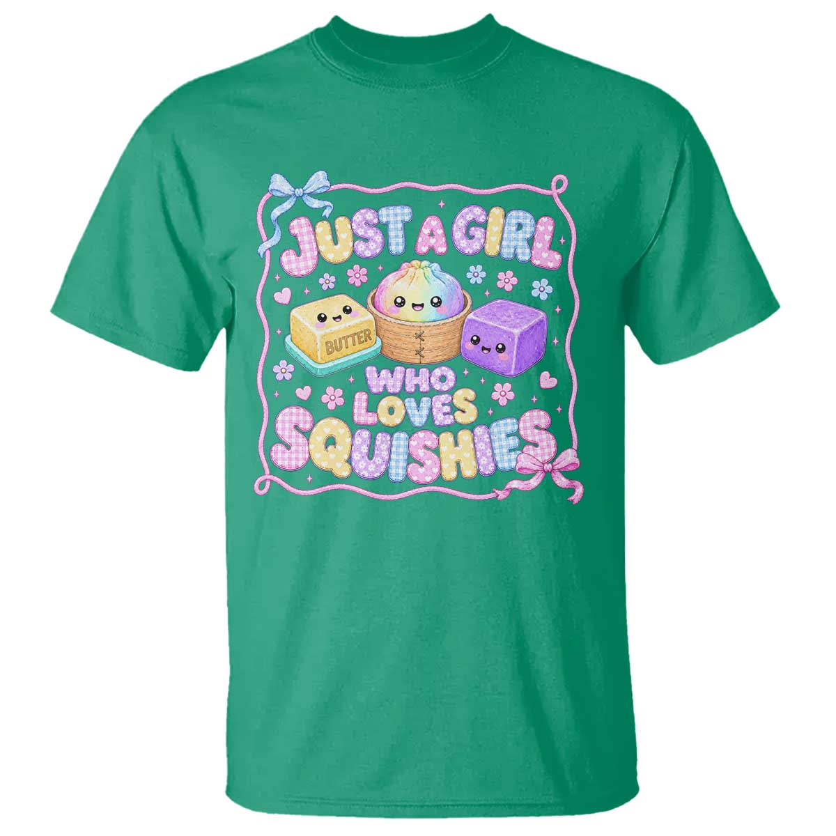 Just A Girl Who Loves Squishies T Shirt Squishy Lovers Kawaii Dumpling Graphic Coquette Bow Girls