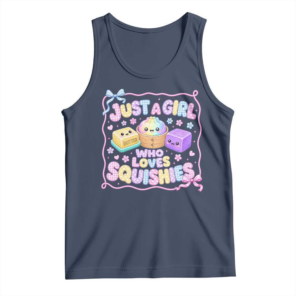 Just A Girl Who Loves Squishies Tank Top Squishy Lovers Kawaii Dumpling Graphic Coquette Bow Girls
