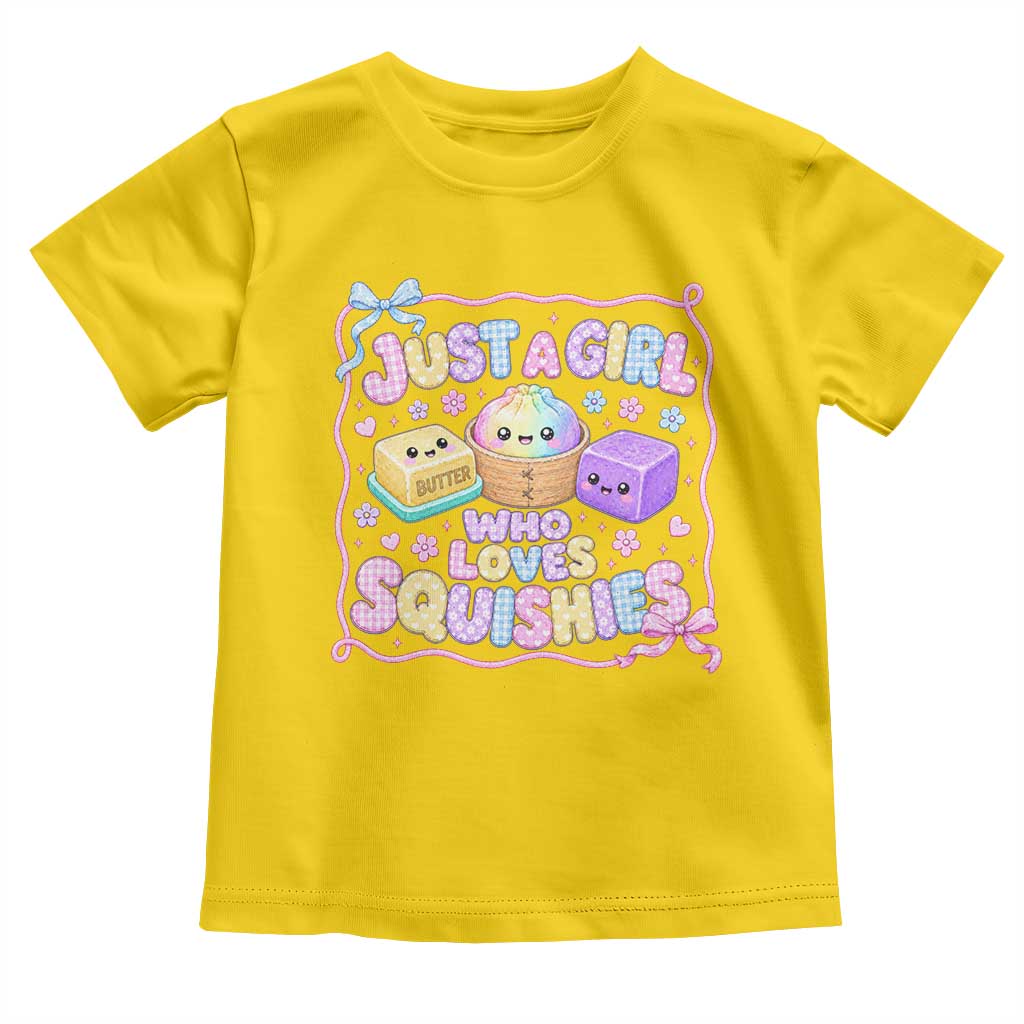 Just A Girl Who Loves Squishies Toddler T Shirt Squishy Lovers Kawaii Dumpling Graphic Coquette Bow Girls