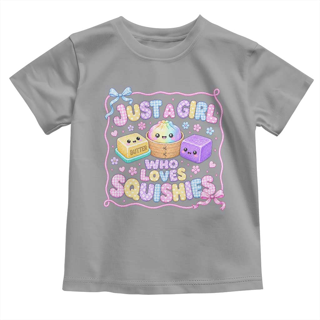 Just A Girl Who Loves Squishies Toddler T Shirt Squishy Lovers Kawaii Dumpling Graphic Coquette Bow Girls