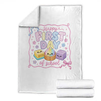 Happy First Day Of School Cute Kawaii Squishy Back To School Graphic Throw Blanket
