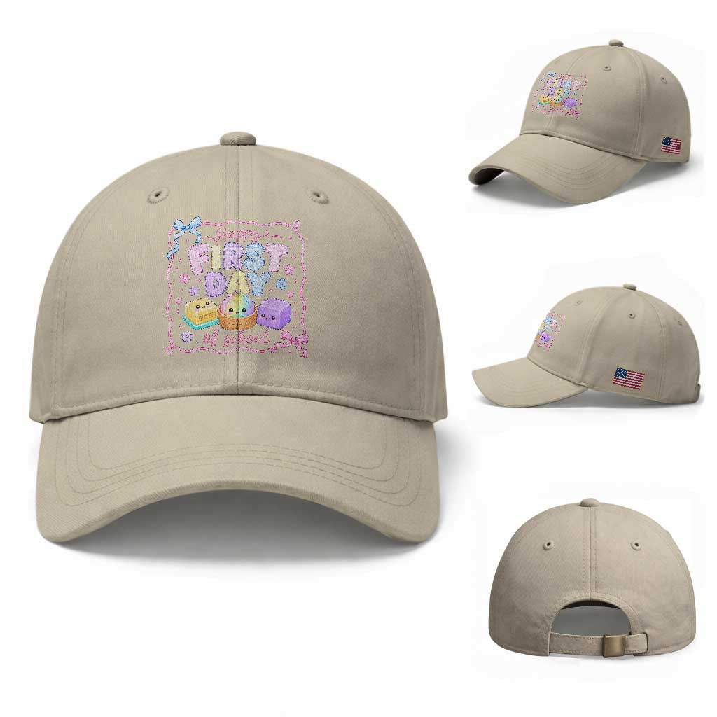 Happy First Day Of School Cute Kawaii Squishy Back To School Graphic Baseball Cap