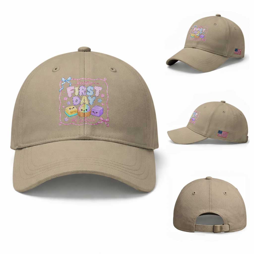 Happy First Day Of School Cute Kawaii Squishy Back To School Graphic Baseball Cap