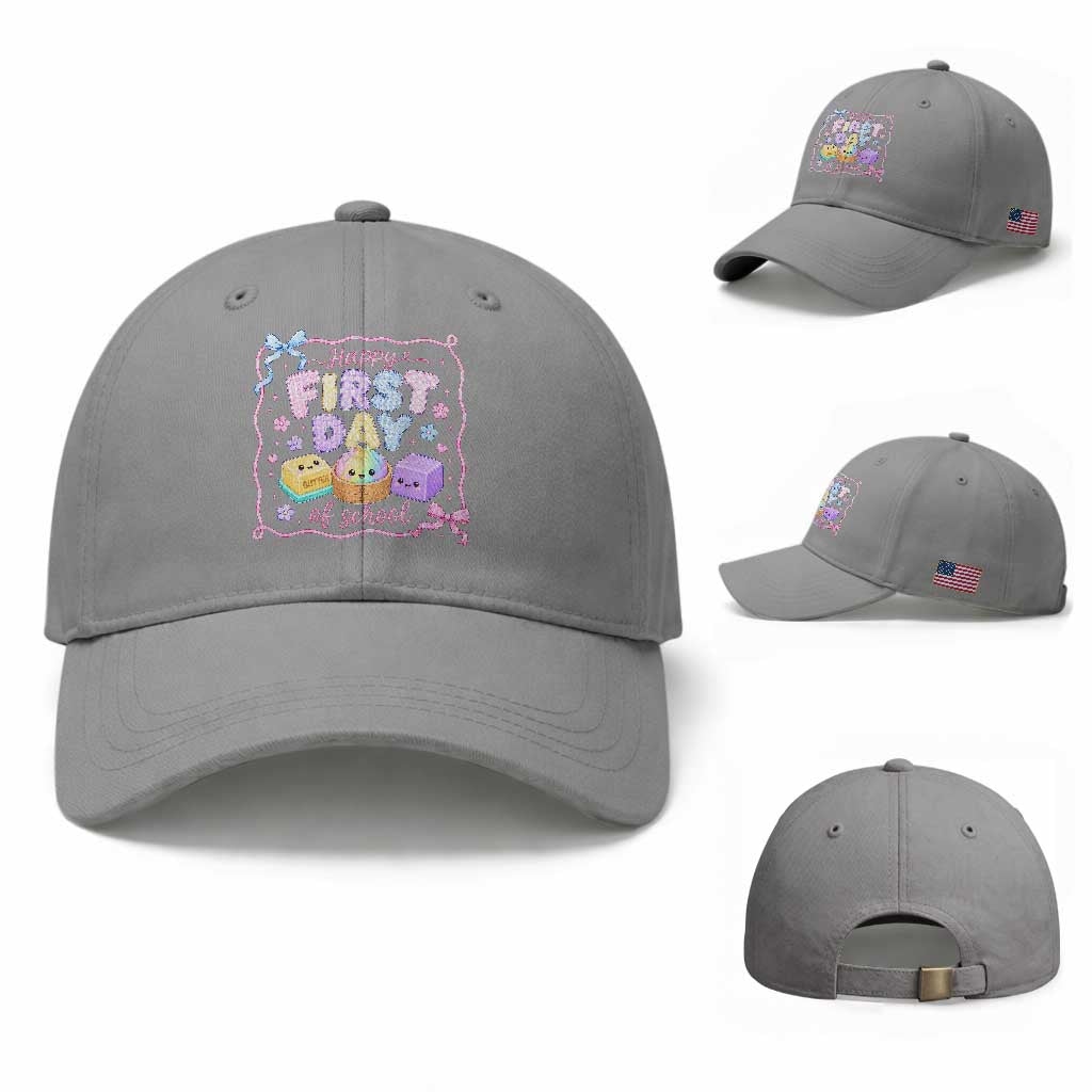 Happy First Day Of School Cute Kawaii Squishy Back To School Graphic Baseball Cap