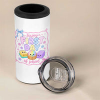 Happy First Day Of School Cute Kawaii Squishy Back To School Graphic 4 in 1 Can Cooler Tumbler