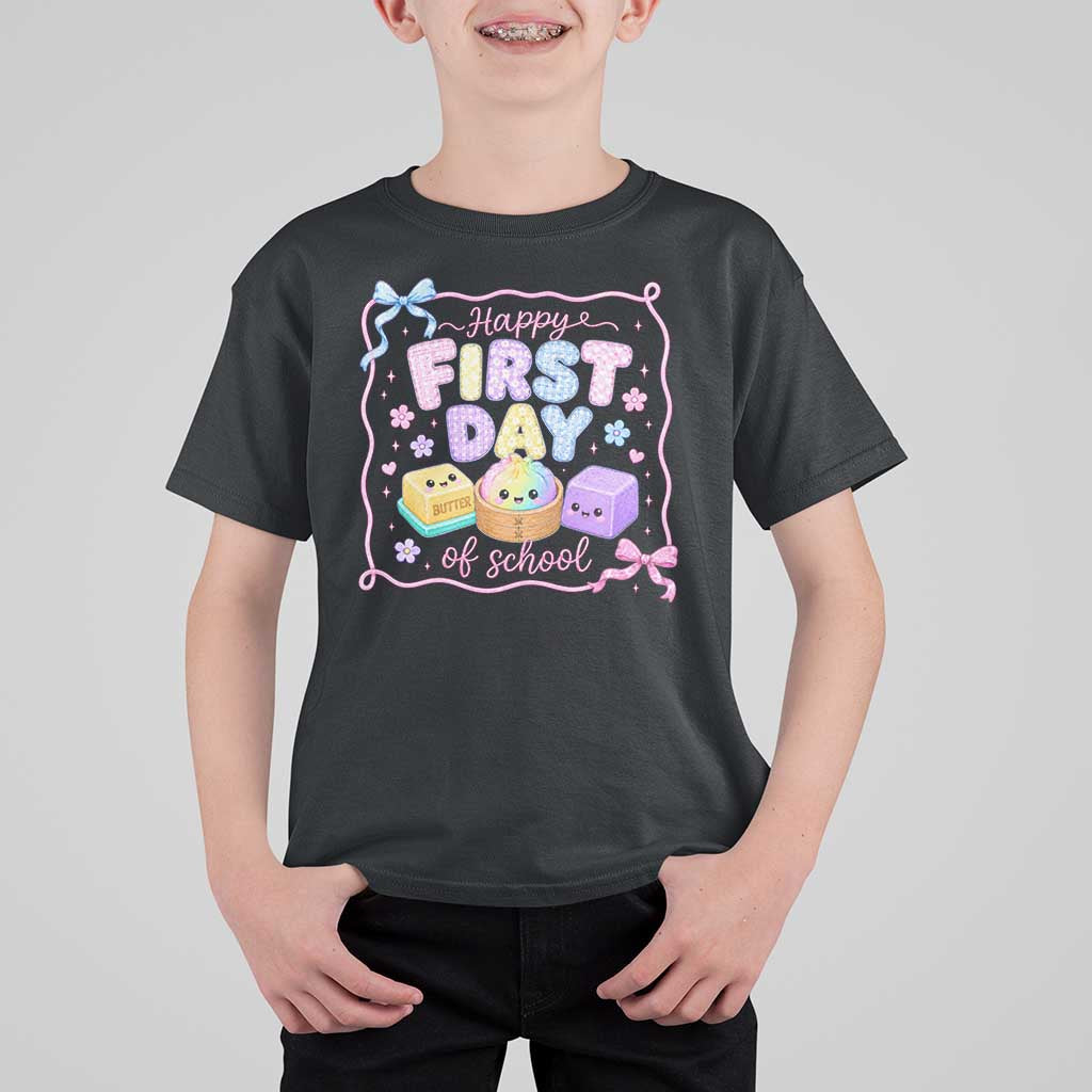 Happy First Day Of School Cute Kawaii Squishy Back To School Graphic T Shirt For Kid