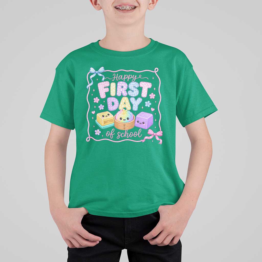 Happy First Day Of School Cute Kawaii Squishy Back To School Graphic T Shirt For Kid