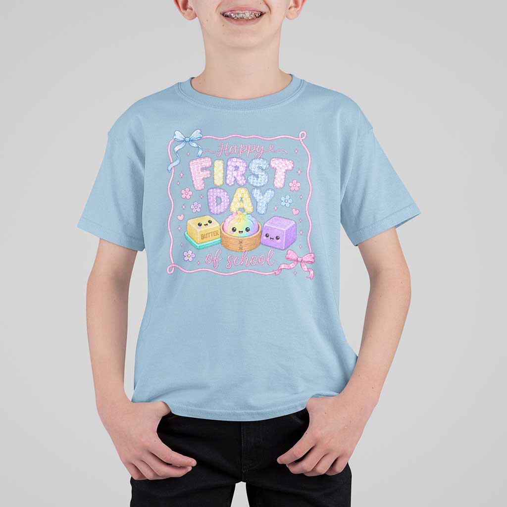 Happy First Day Of School Cute Kawaii Squishy Back To School Graphic T Shirt For Kid