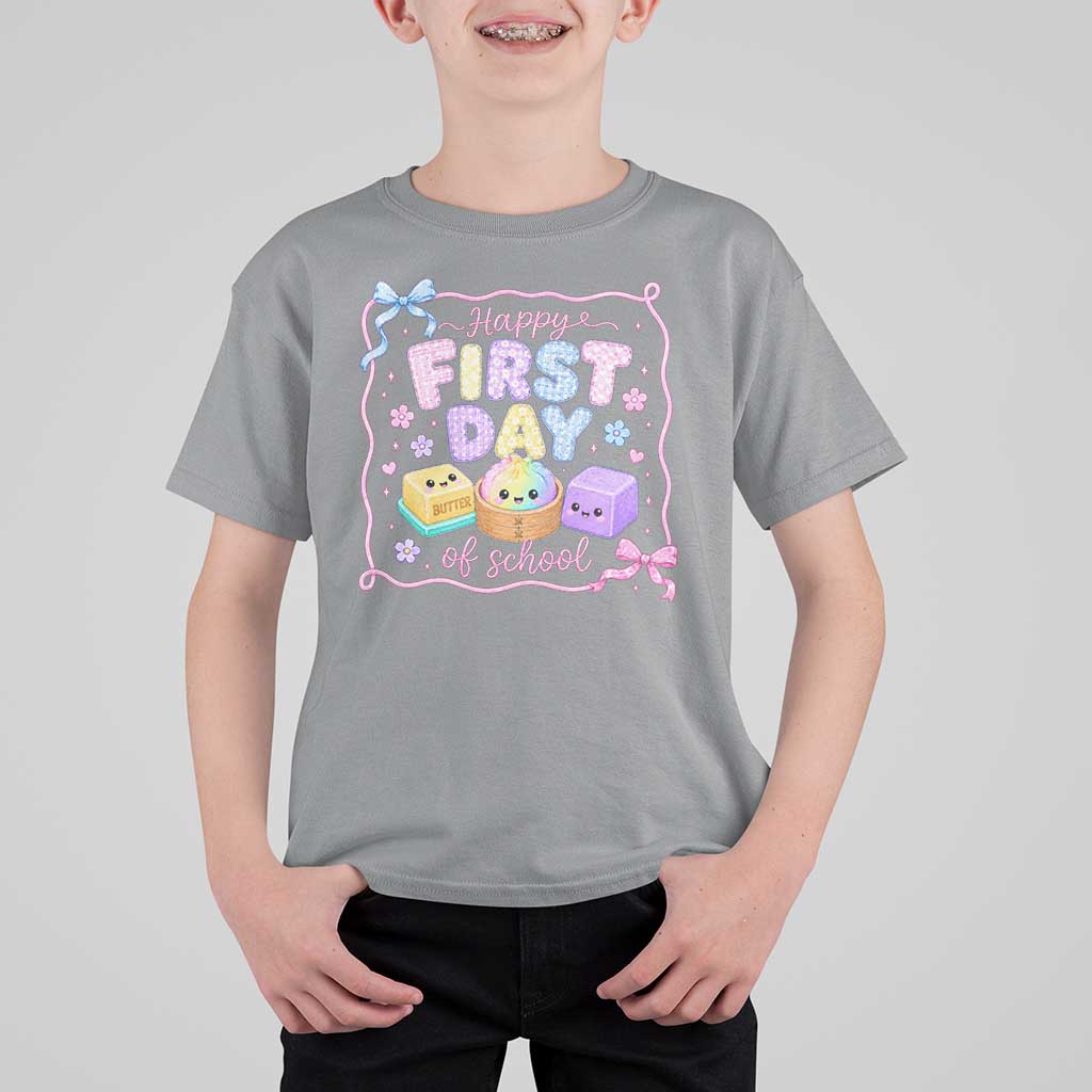 Happy First Day Of School Cute Kawaii Squishy Back To School Graphic T Shirt For Kid